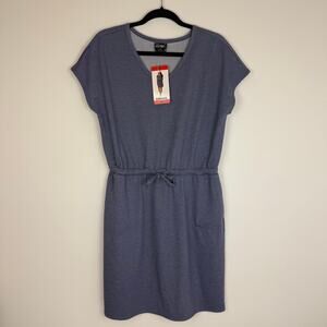 NWT 32 Degrees Cool Womens Cap Sleeve Scoop Neck Heather Ash Blue Dress Medium